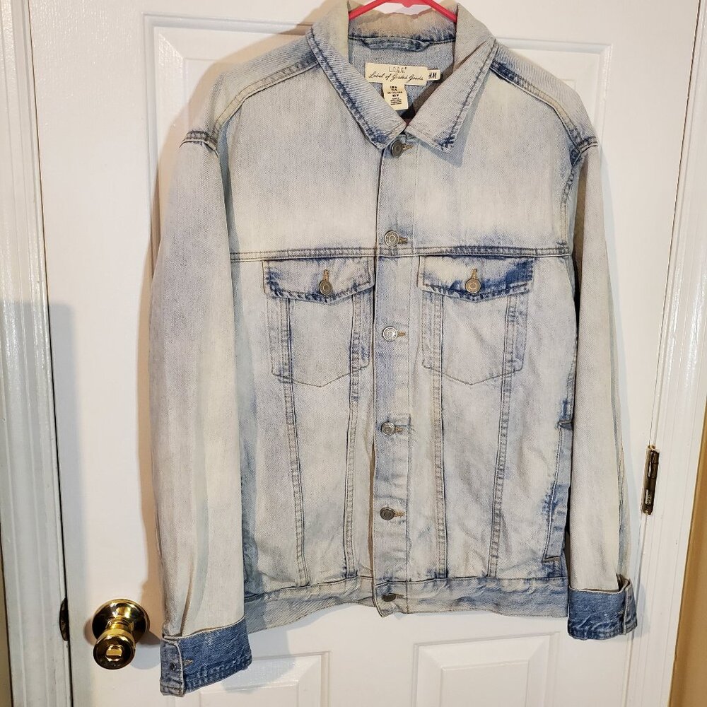 H&M L.O.G.G Label of Graded Goods Men's Light Washed Denim Jean Jacket Size Med